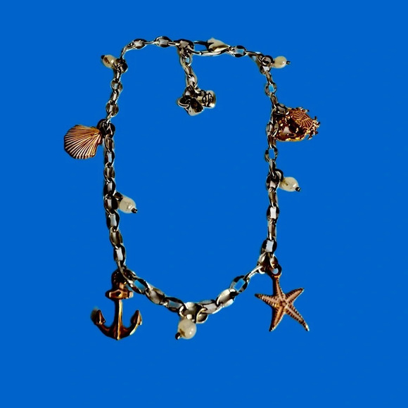 Brighton Cape Cod Anklet (J70872) bracelet.  Beautiful condition starfish pearl - Picture 1 of 8